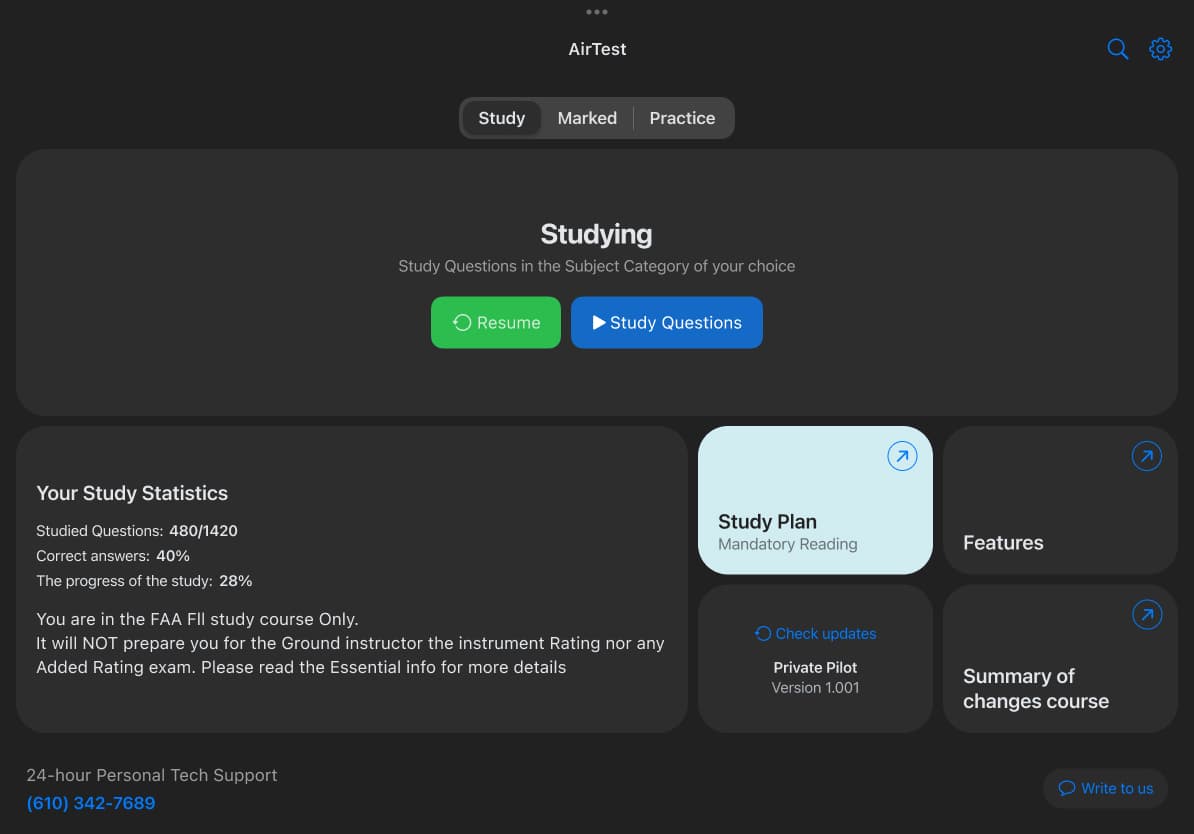 AirTest Pro app on iPad